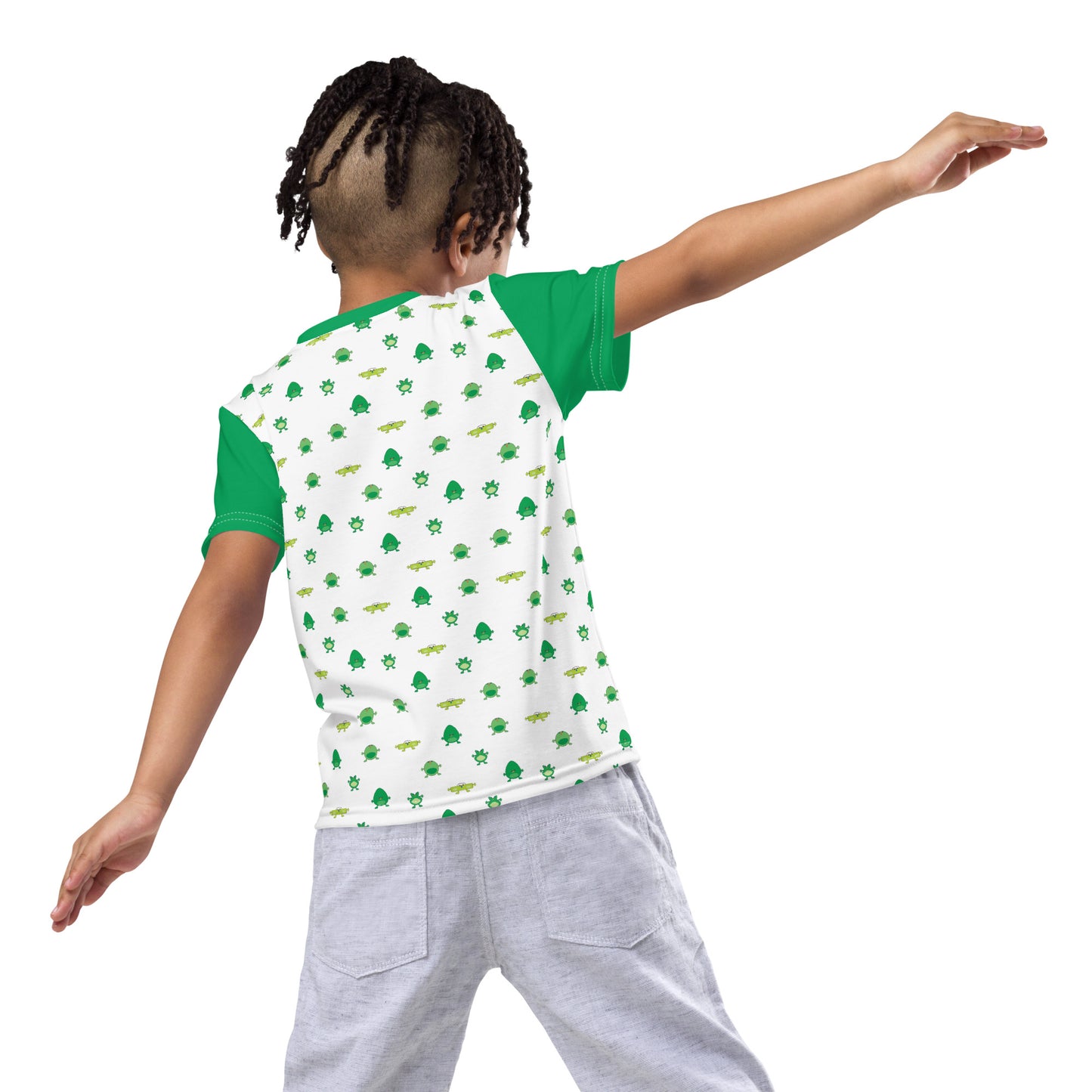 Kids t-shirt Green Monsters crew neck