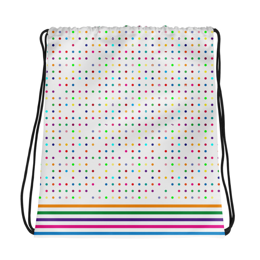 Mini Dot white Drawstring bag striped bottom