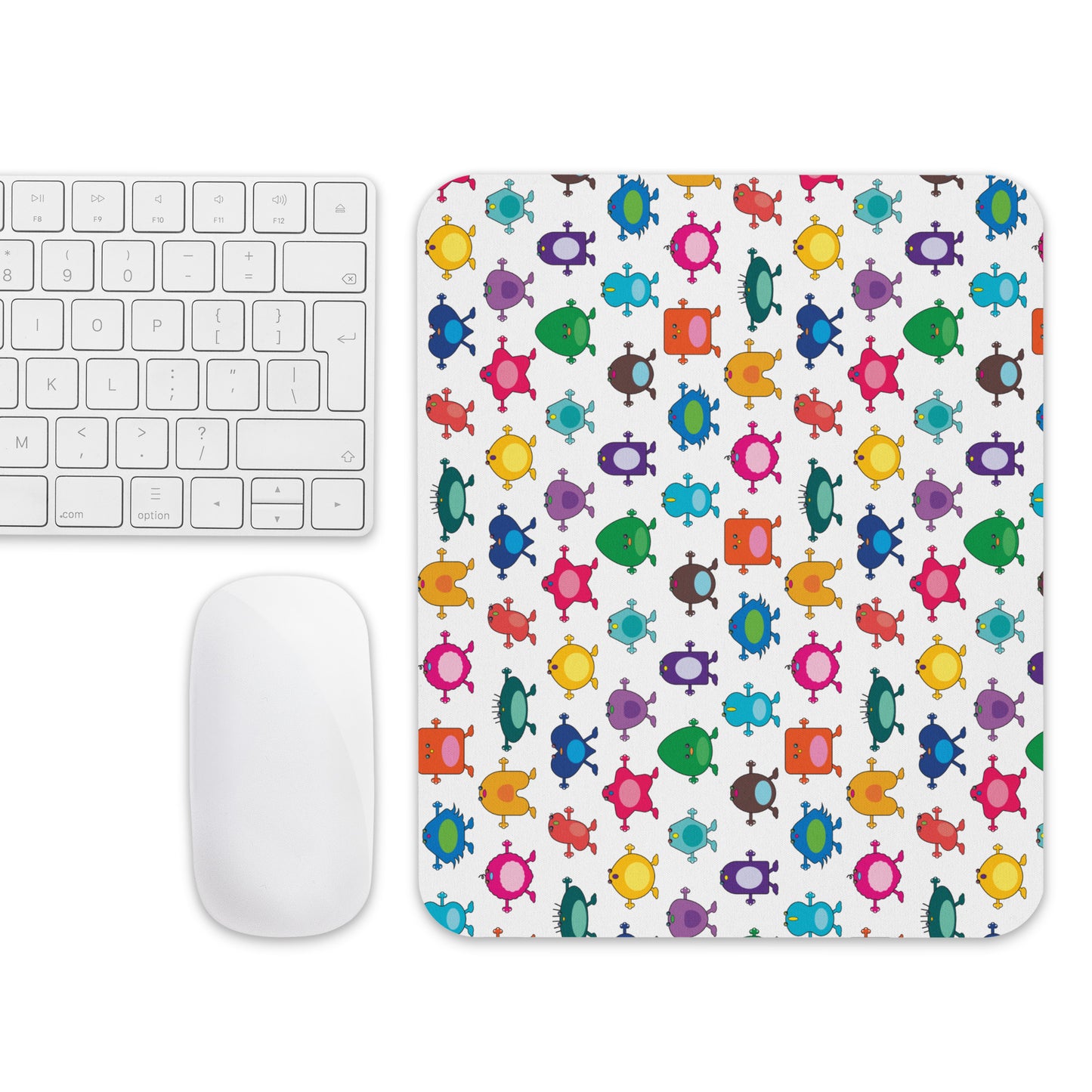 Mouse pad with monsters